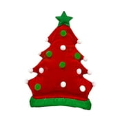 HomeCozy Christmas Tree Hat Pointed Top Short Brim Realistic Looking Bright Color Christmas Cap for Xmas